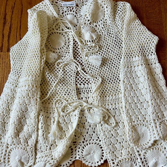 Roller Rabbit NWT Benita Crochet Cardigan Top, S New with Tags - Picture 4 of 9